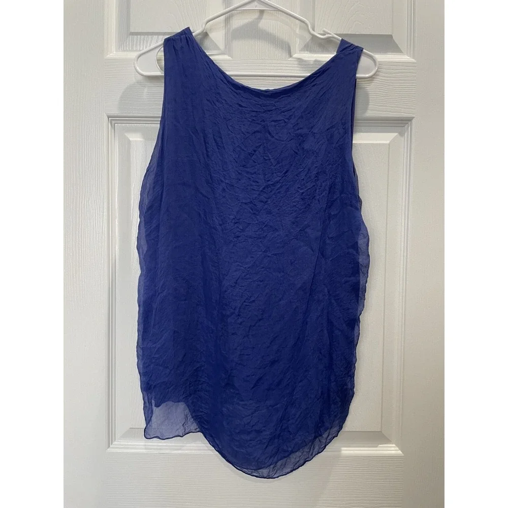 HTrend Silk Cowl Neck Sleeveless Sequin Tank Top‎ Made in Italy M